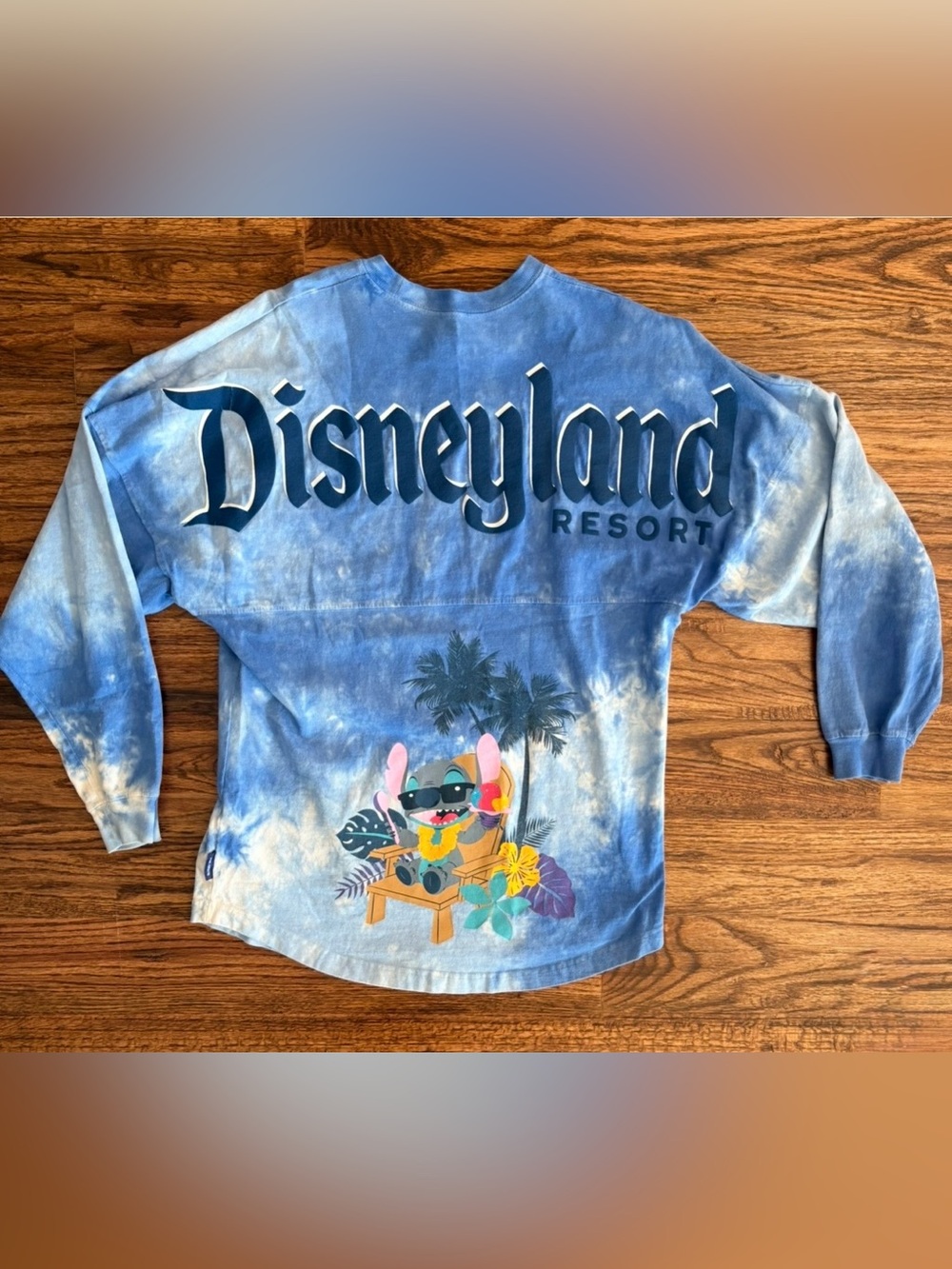 Disney Spirit Jersey Stitch Hawaiian blue tie dye Disneyland shirt size XS - Picture 1 of 8